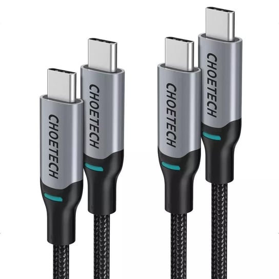Choetech 2x kabel przewód USB Typ C - USB Typ C Power Delivery 100W 5A 1,8m czarny (MIX00073) ChoeTech
