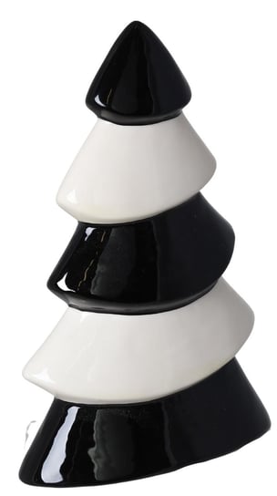 Choinka Figurka Czarno Biała Dekoracja Ceramiczna 20 Cm Aleja Kwiatowa