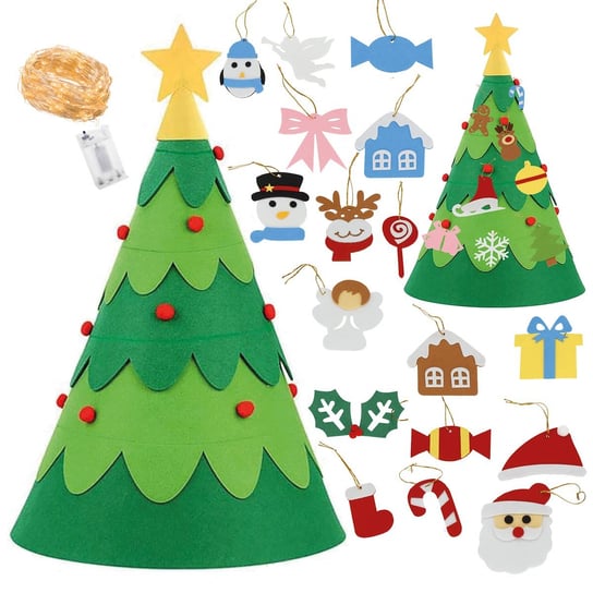 Choinka filcowa dekoracja świąteczna do ubierania dla dzieci Springos
