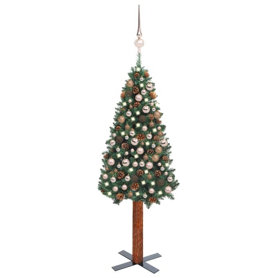 Choinka świąteczna 210 cm z lampkami LED, bombkami Inna marka