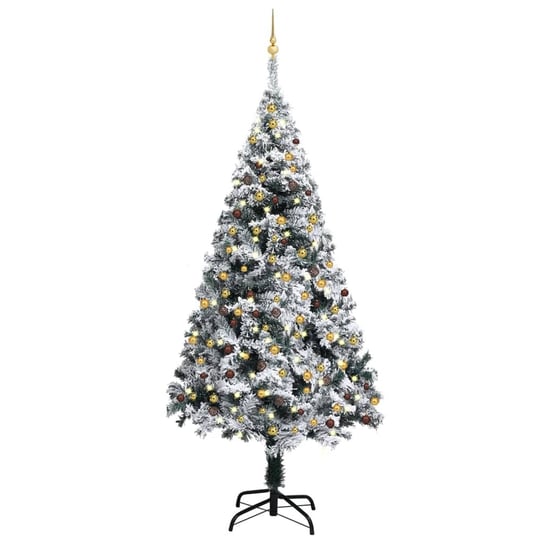 Choinka świąteczna ośnieżona 240cm, PVC, LED, 2100 Inna marka