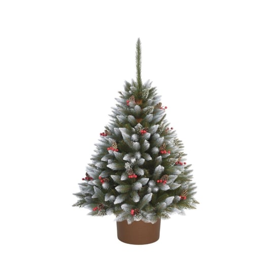 CHOINKA SZTUCZNA ŚWIERK ILEX W OKRĄGŁEJ DONICY 110 CM   X-CHOINKA twojadekoracja.pl