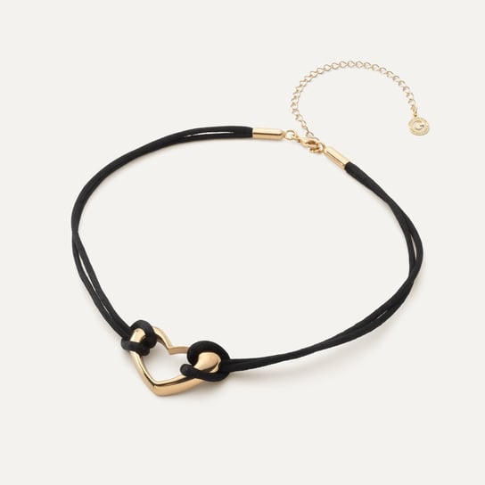 Choker z asymetrycznym sercem, srebro 925 GIORRE