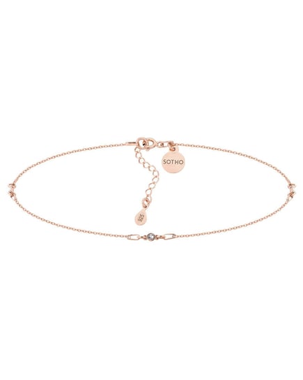 Choker Z Różowego Złota Z Bezbarwnymi Kryształami Swarovski® Crystal sotho