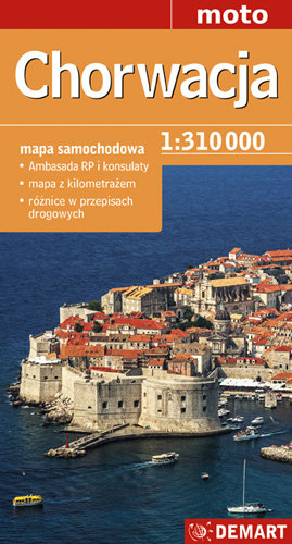 Chorwacja. Mapa samochodowa 1:310 000 Opracowanie zbiorowe