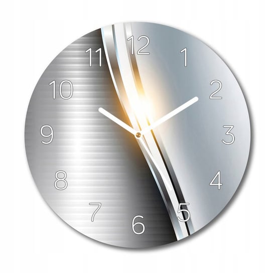 chrom odblask metal okrągły zegar na szkle fi 30 Inna marka