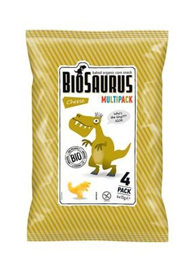 Chrupki kukurydziane Dinozaury o smaku serowym BEZGL. BIO 4x15 g BioSaurus
