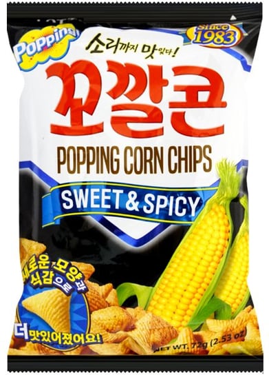 Chrupki kukurydziane Popping Corn Chips, Sweet & Spicy 72g - Lotte Lotte
