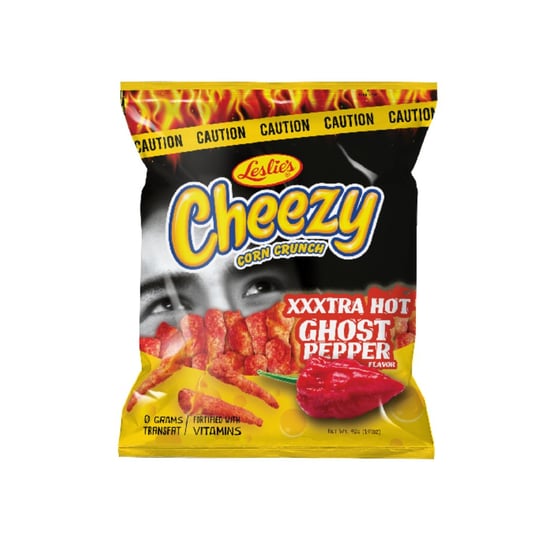 Chrupki serowe o smaku papryczki naga Cheezy Corn Crunch Xxxtra Hot Ghost Pepper Leslies 130g Inna marka