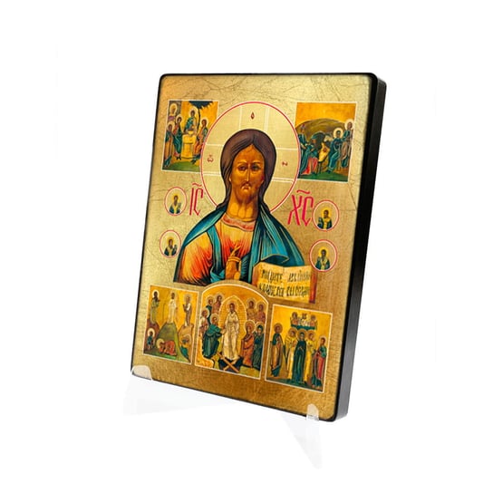 Chrystus Pantokrator oraz Sceny z Życia Jezusa - ikona naklejana Inna marka