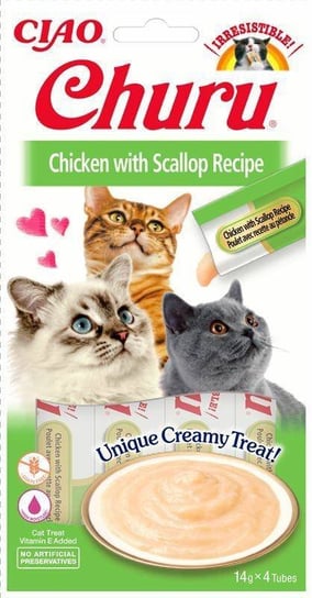 Churu Creamy Chicken Scallop 56g Kremowy Przysmak Dla Kota Z Kurczakiem I Małżami Inaba Foods