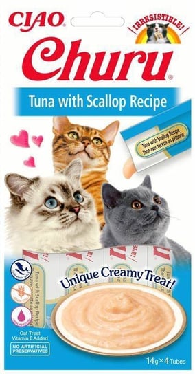Churu Creamy Tuna Scallop 56g Kremowy Przysmak Dla Kota Z Tuńczykiem I Małżami Inaba Foods