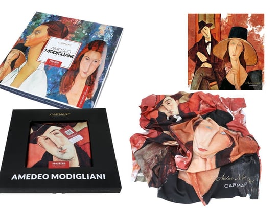 Chusta - A. Modigliani, Kobieta w kapeluszu i Mario Varvogli (CARMANI) Carmani