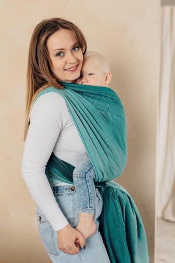 Chusta tkana LennyLamb - Mała Jodełka Ombre Zieleń-7 (5.2 m.) LennyLamb