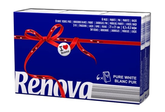 Chusteczki higieniczne Renova Red label białe 6x9szt Other