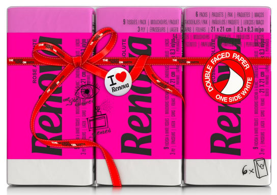 Chusteczki higieniczne Renova Red label różowe 6x9szt Other