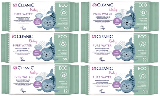Chusteczki nawilżane Cleanic Baby ECO Pure Water 50 szt. x 6 Kindii