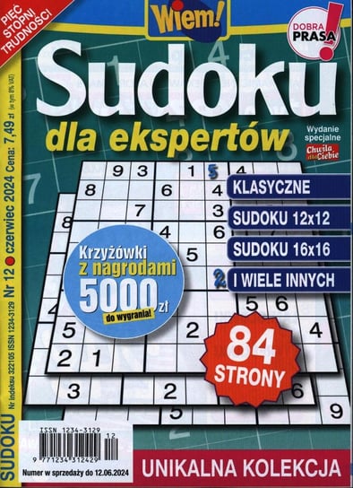 Chwila dla Ciebie Wydanie Specjalne Sudoku dla Ekspertów Wydawnictwo Bauer Sp z o.o. S.k.