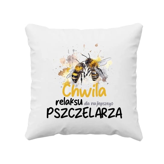 Chwila relaksu dla najlepszego pszczelarza - poduszka na prezent Koszulkowy