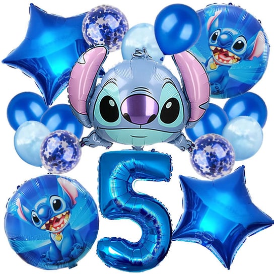 ��CIANKA DEKORACJE ZESTAW BALON��W NA 5 URODZINY LILO&STITCH  21SZT Towar Na Festyny