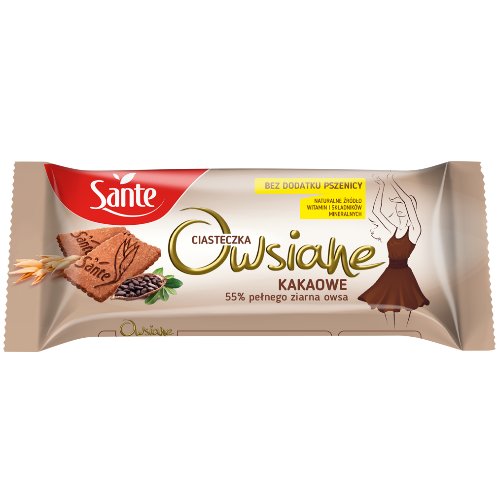 Ciasteczka owsiane kakaowe 150g Sante