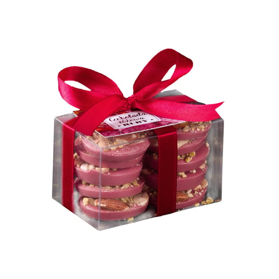Ciasteczka z różowej czekolady RUBY otulone bakaliami M. Pelczar Chocolatier