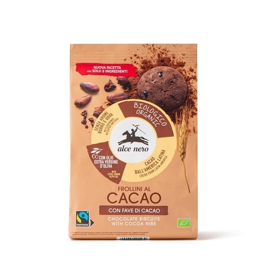 Ciastka Kakaowe Z Ziarnami Kakao Fair Trade Bio 250 G - Alce Nero Alce Nero