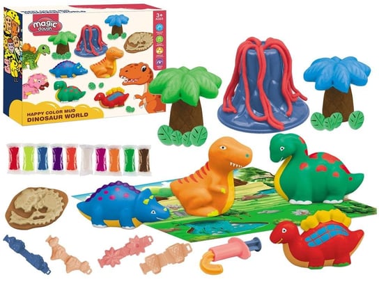 Ciastolina dinozaury z foremkami Lean Toys