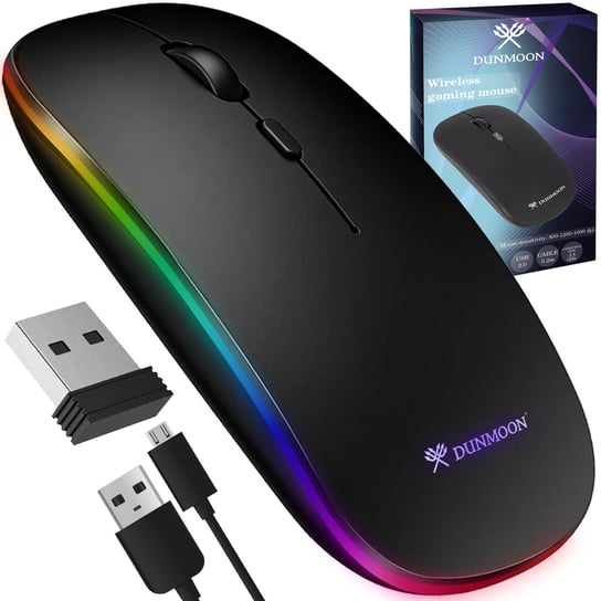 Cicha Mysz Bezprzewodowa Myszka Wirless Gamingowa USB Mouse do Laptopa i PC DUNMOON Inny producent