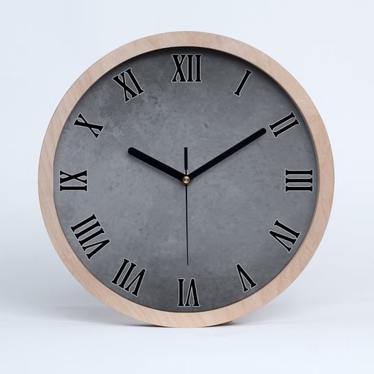 Cichy drewno zegar na ścianę betonowe tło fi 30 cm, Tulup Tulup