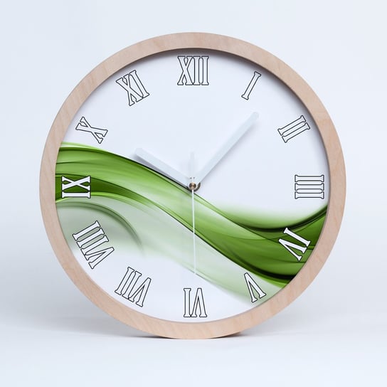 Cichy drewno zegar na ścianę zielona fala fi 30 cm, Tulup Tulup