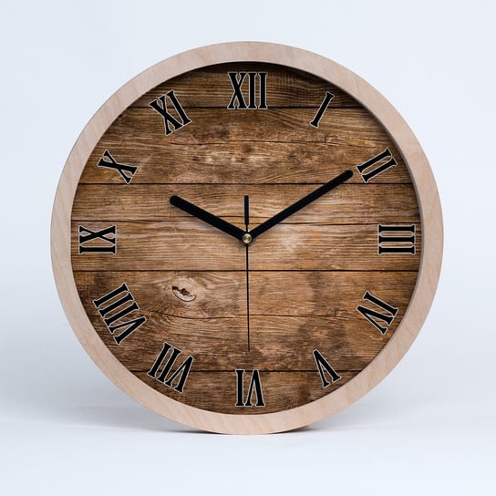 Cichy ścienny drewno zegar drewniane tło fi 30 cm, Tulup Tulup