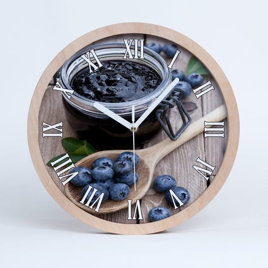 Cichy ścienny drewno zegar dżem jagodowy fi 30 cm, Tulup Tulup