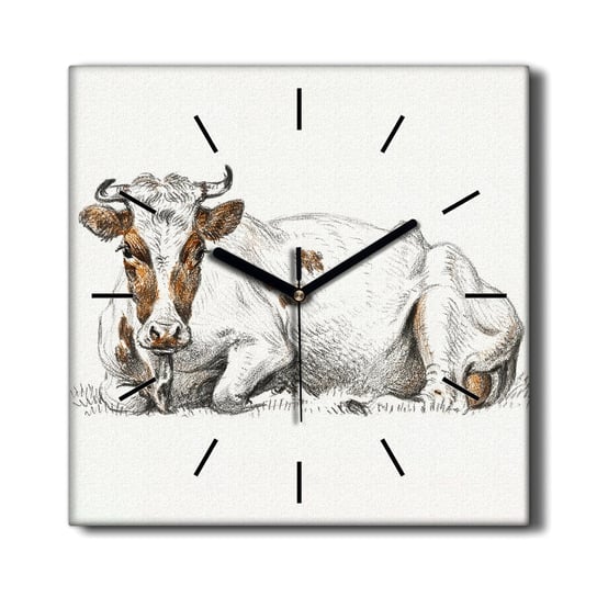 Cichy wiszący zegar na płótnie Zwierzę krowa 30x30, Coloray Coloray