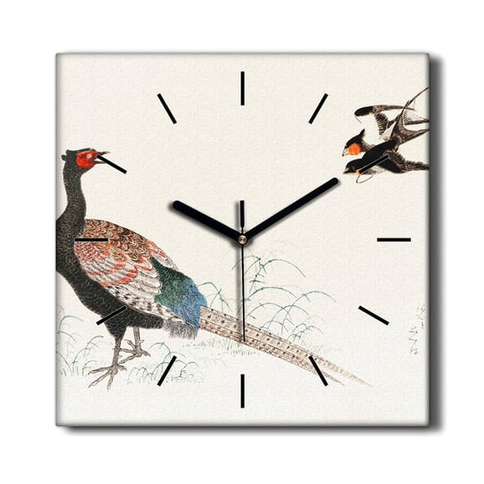 Cichy zegar na płótnie Azja zwierzę ptaki 30x30 cm, Coloray Coloray