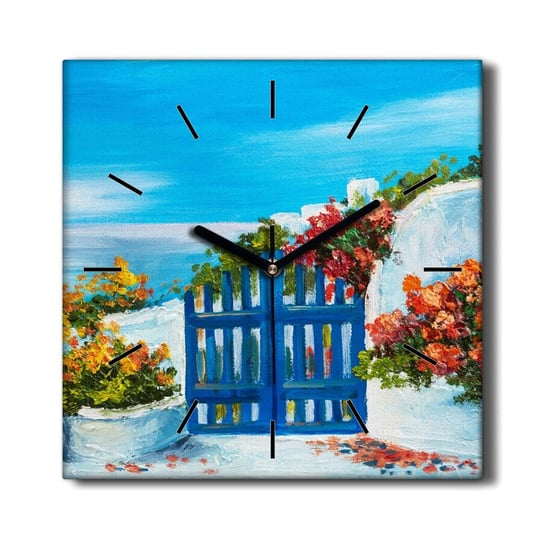 Cichy zegar na płótnie kuchenny Kwiaty morze 30x30, Coloray Coloray