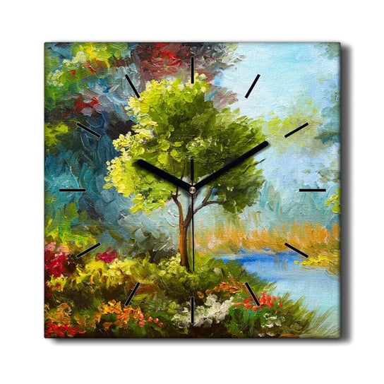 Cichy zegar na płótnie Kwiaty las natura 30x30 cm, Coloray Coloray