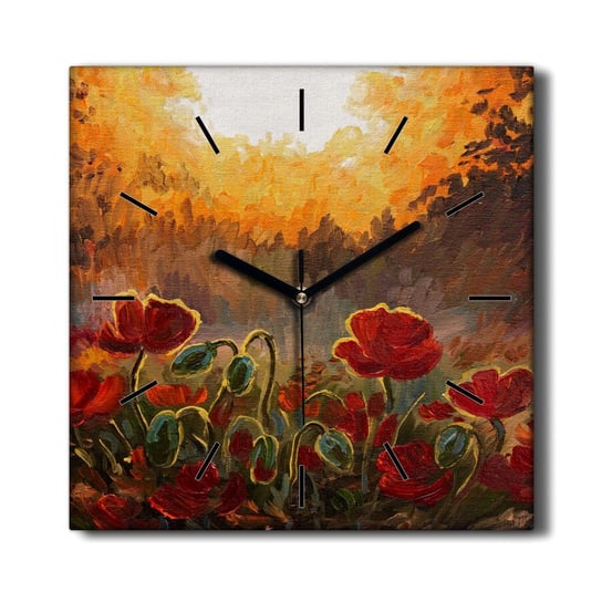 Cichy zegar na płótnie Malarstwo kwiaty 30x30 cm, Coloray Coloray