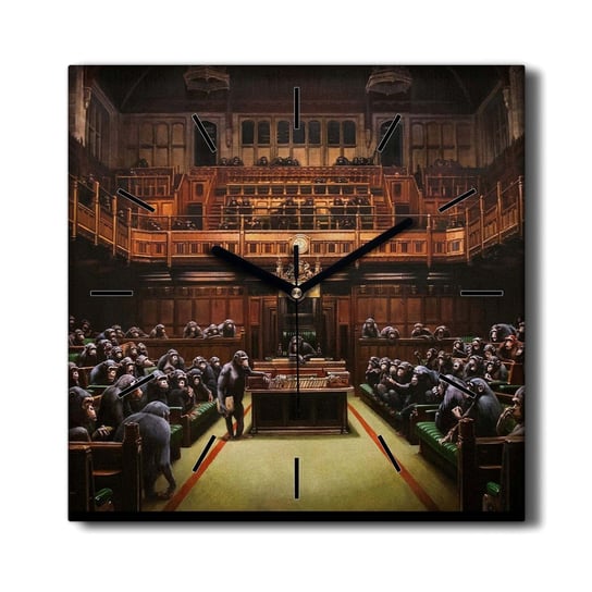 Cichy zegar na płótnie Parlament Banksy 30x30 cm, Coloray Coloray