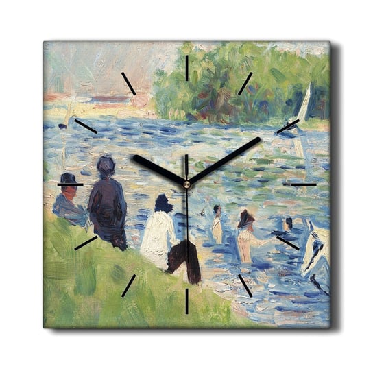 Cichy zegar na płótnie Woda natura ludzie 30x30 cm, Coloray Coloray