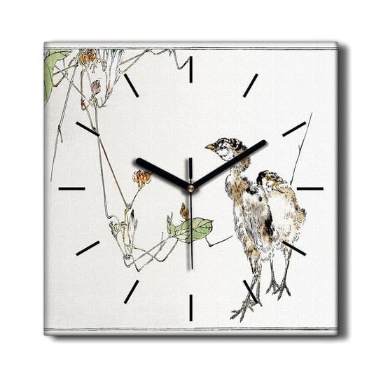 Cichy zegar na płótnie Zwierzęta ptaki kury 30x30, Coloray Coloray