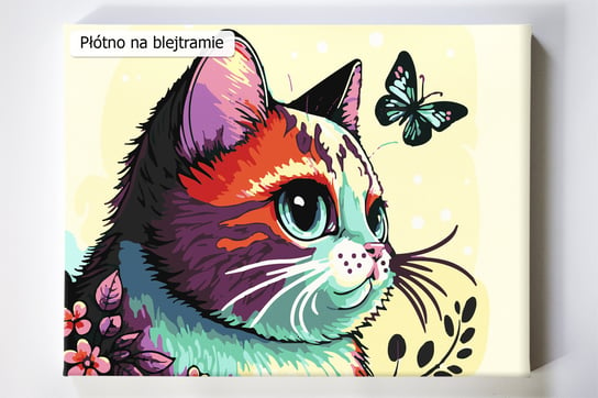 Ciekawski kotek, kot, koty, kotki, malowanie po numerach, blejtram Akrylowo