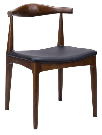 Ciemno brązowe, drewniane krzesło z siedziskiem z ekoskóry Pallero