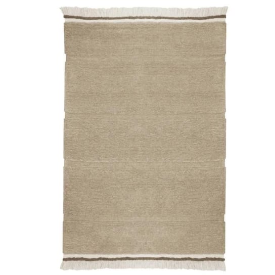 Ciemnobeżowy dywan wełniany z frędzlami w kolorze złamanej bieli - 170 x 240 cm Lorena Canals