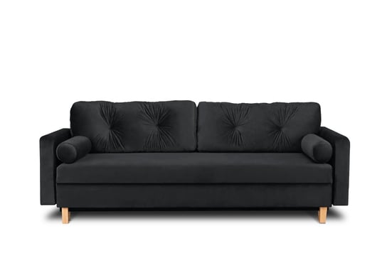 Ciemnoszara welurowa sofa 3 osobowa rozkładana ERISO Konsimo