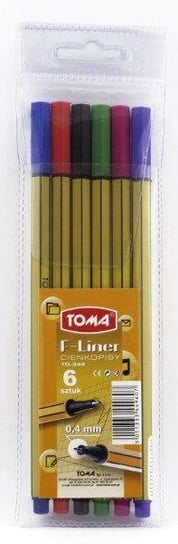 Cienkopis, F-Liner, 0,4 mm, 6 kolorów Toma