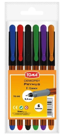 Cienkopis, Prymus, 0,4 mm, 6 kolorów Toma