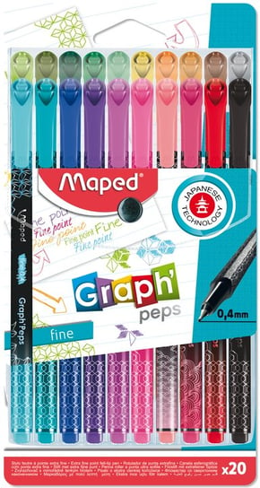 Cienkopisy Graph Peps Deco, 20 kolorów Maped