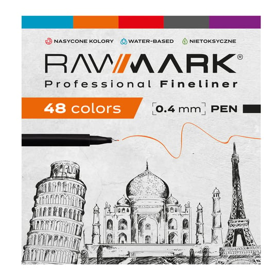Cienkpisy RAWMARK zestaw 48 kolorów Rawmark