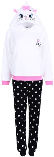 Ciepła, biało-czarna piżama damska Kotka Marie Disney L Disney